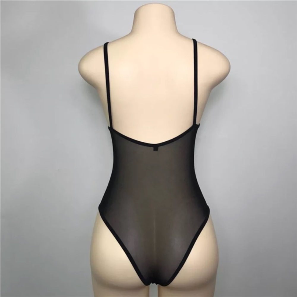 NWT Embroidered Floral Lace Mesh Bodysuit Romper - Picture 4 of 7